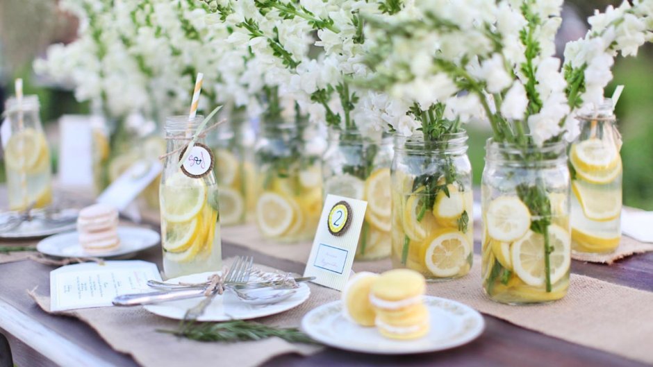 Свадебный декор с лимонами