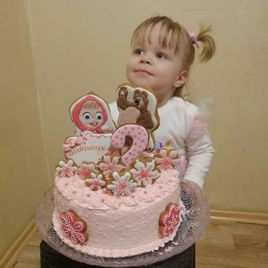 Торт на 2 года девочке