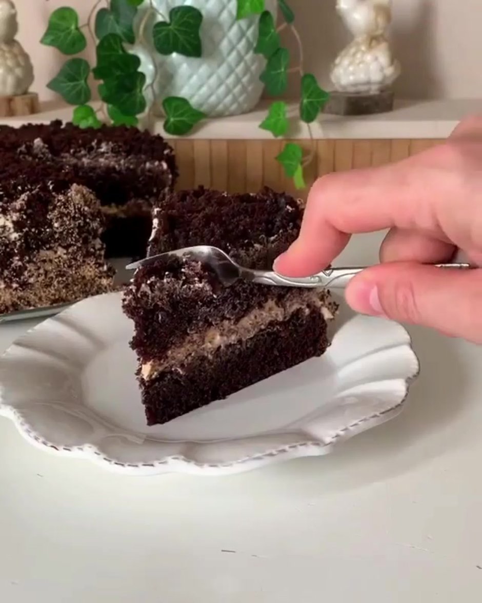 Торт черный Консул со сметаной