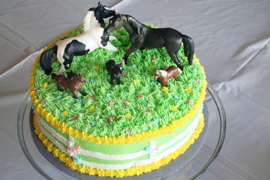 Зеленая лошадка торт