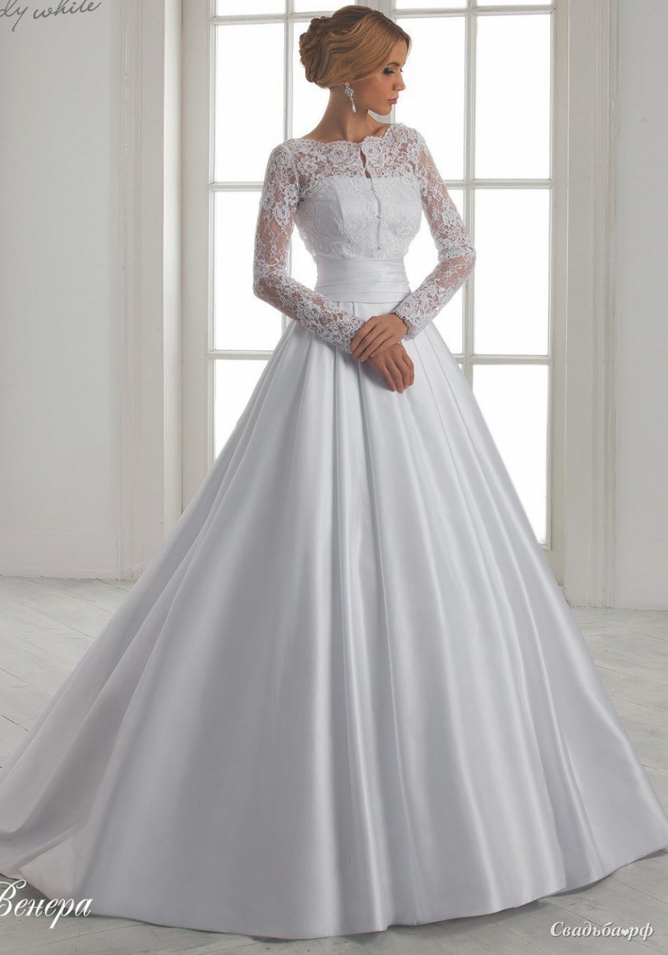 Свадебное платье Венера Lady White атласное