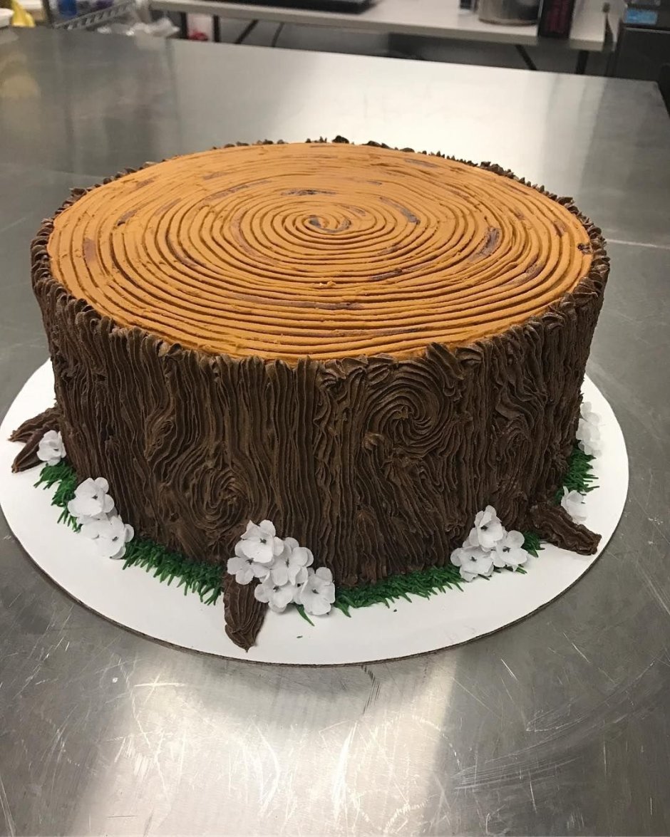 Декор торта пенек