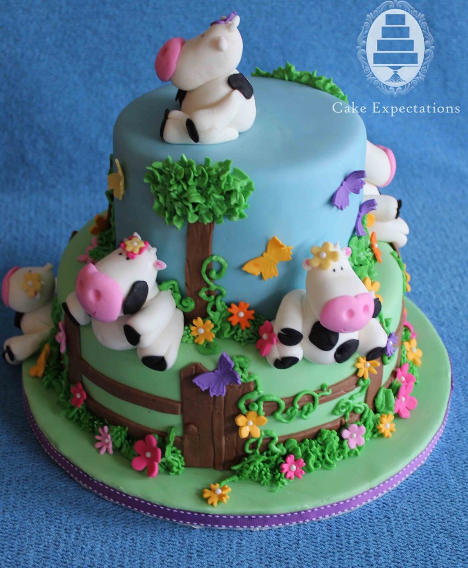 Детский торт с коровой