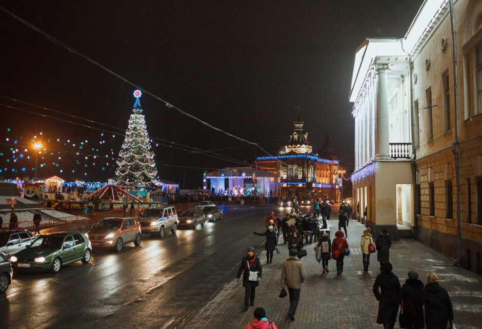 Соборная площадь во Владимире новый год