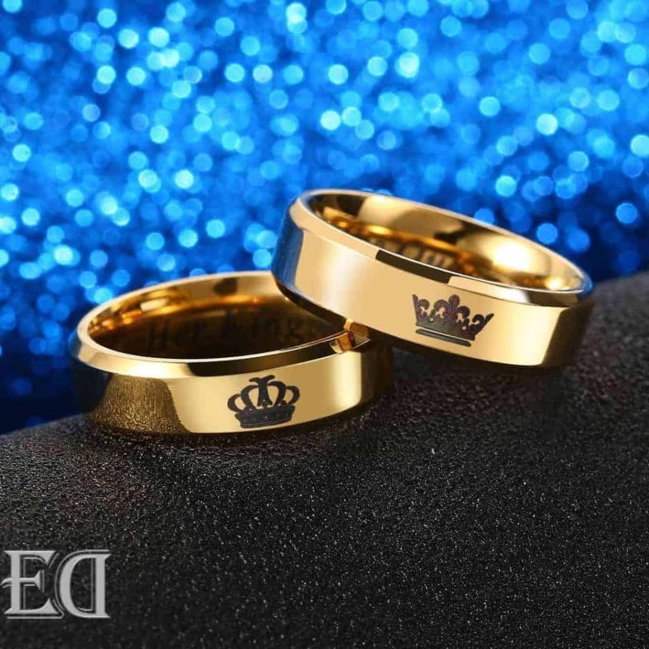 Парные обручальные кольца из золота 750 пробы