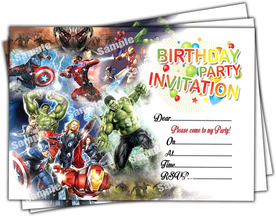 Приглашение на день рождения Супергерои