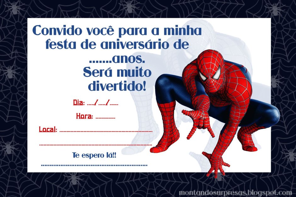 Приглашение на детский день рождения человек паук