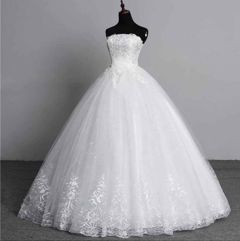Белое свадебное платье пышное
