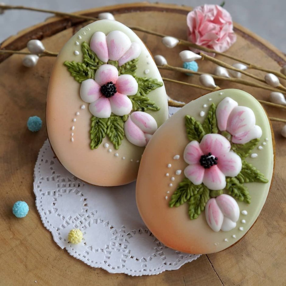 Пасхальный декор пряничных яиц