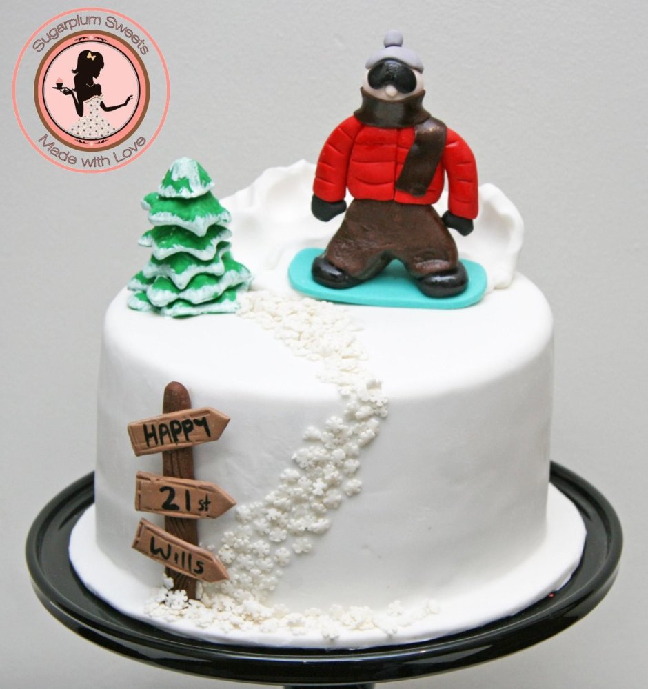 Торт для лыжника на день рождения