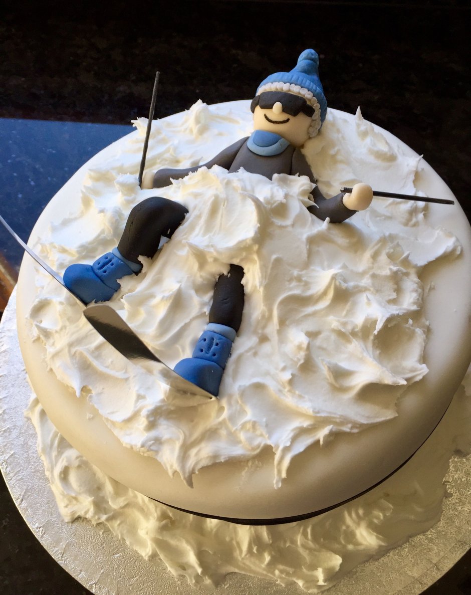 Торт для лыжника на день рождения