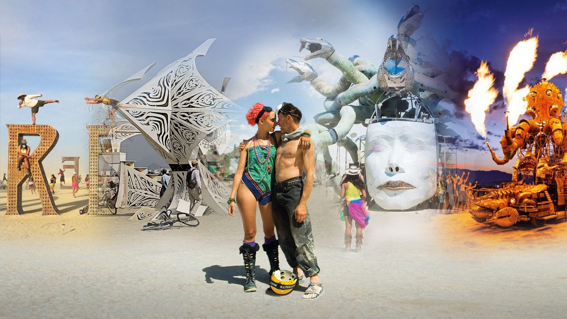 Sand storm burning man