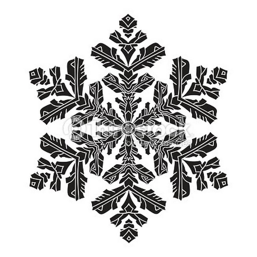Силуэт снежинки на белом фоне