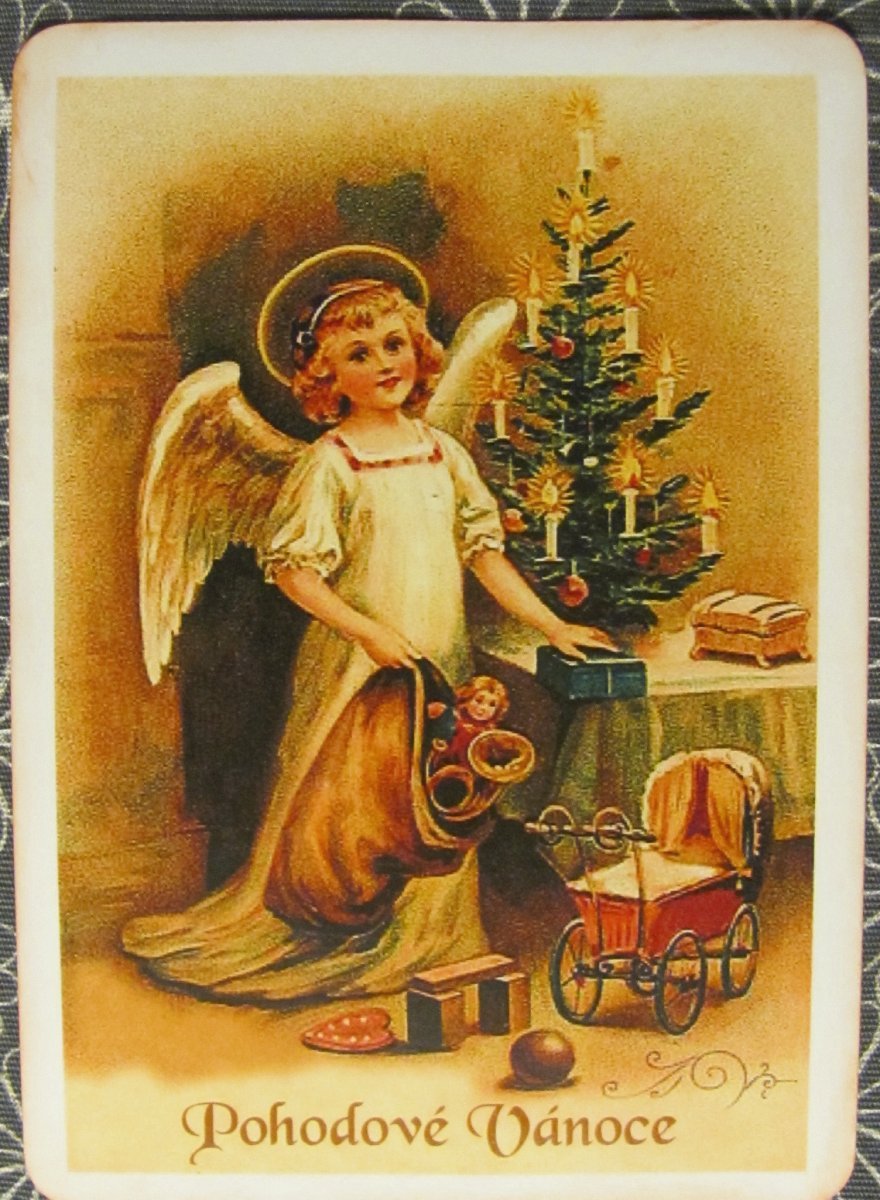 Рождественская открытка антикварная