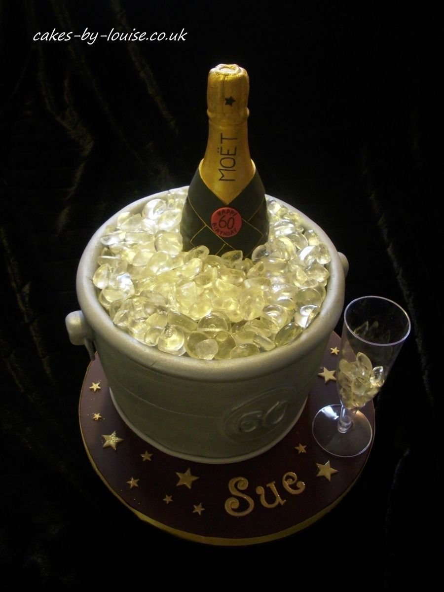 Тортик в форме бутылки шампанского