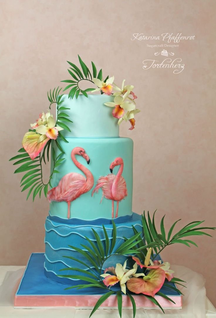 Тропический торт украшение