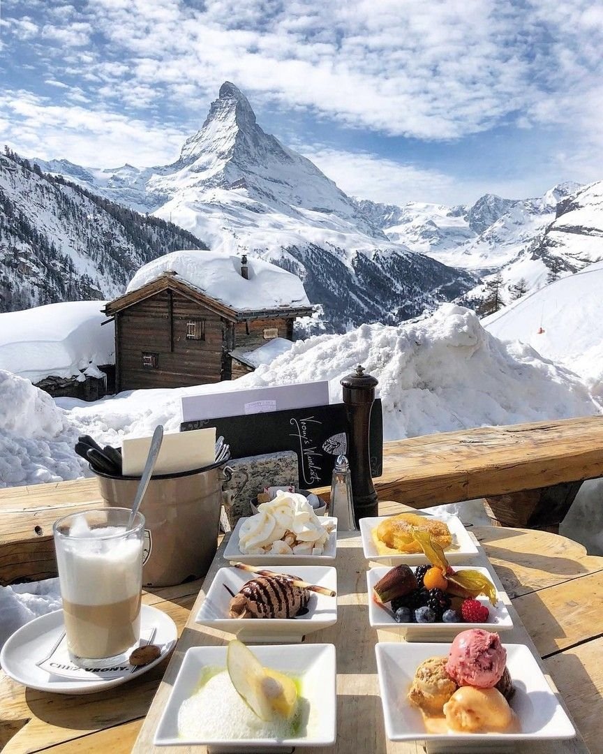 Швейцария кафе в Альпах