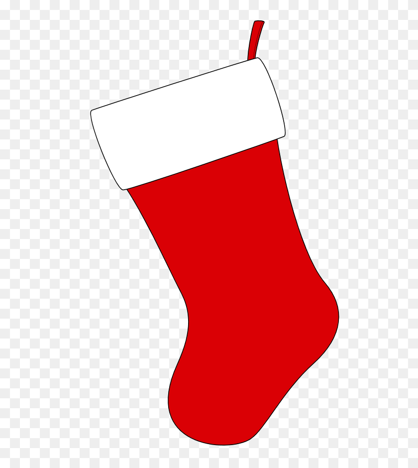 Красные новогодние носки для вырезания