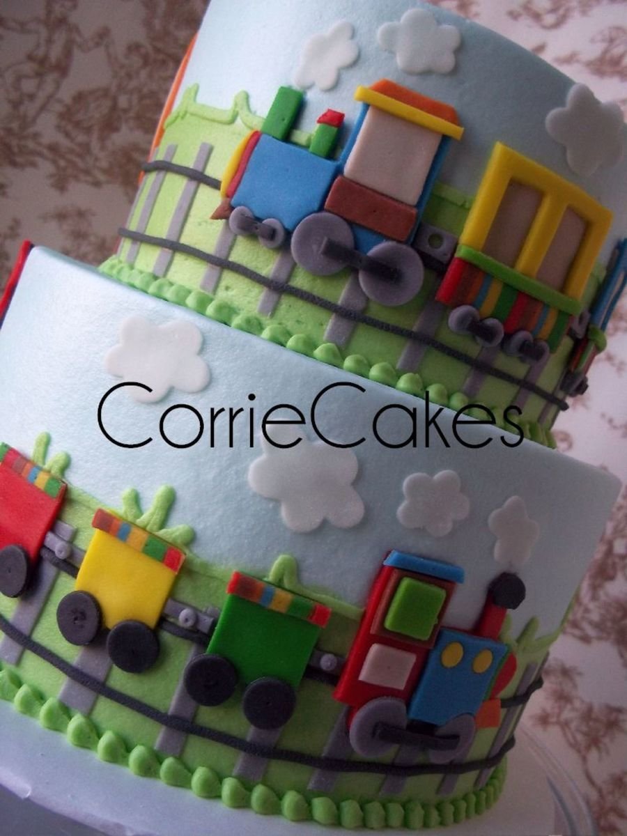 Украшение торта для мальчика тема поезда