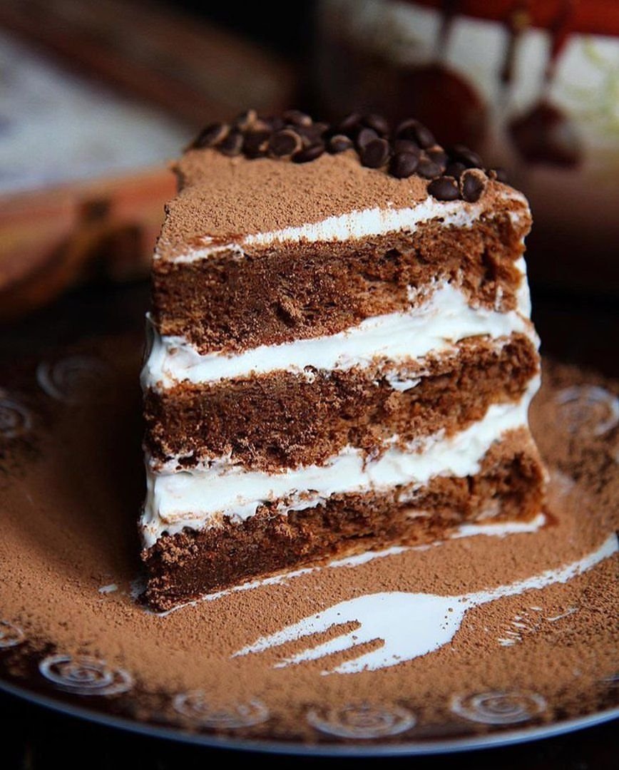 Торт с шоколадом и крем чиз
