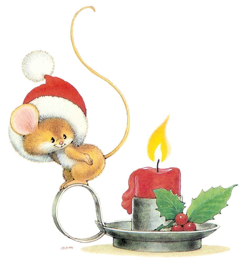 Новогодний мышонок открытка
