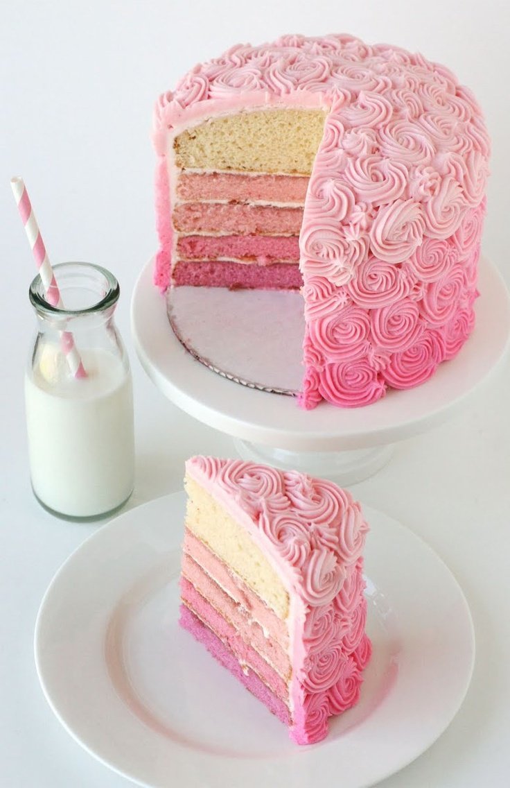 Торт кремовый розовый