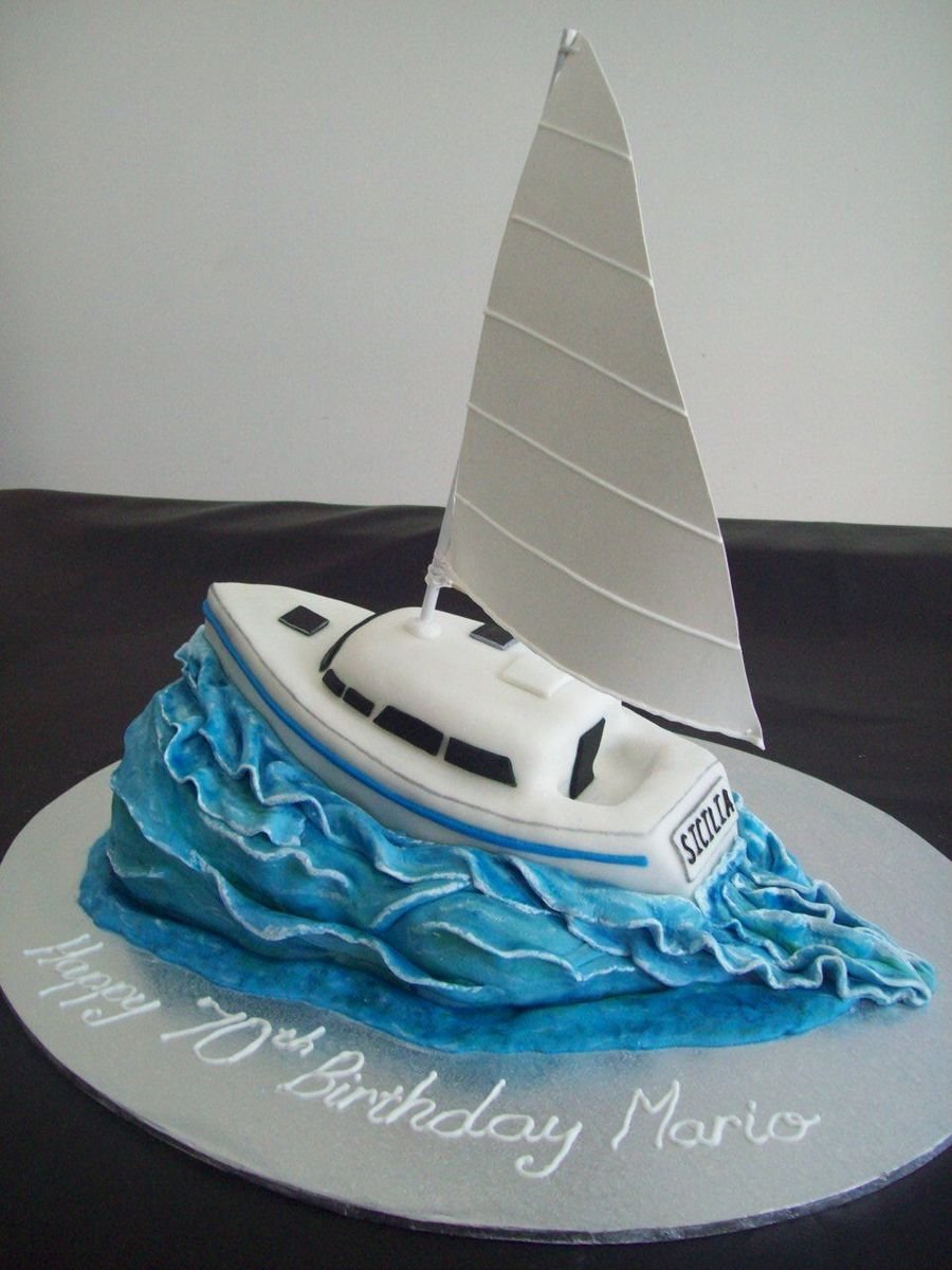 Торт в морском стиле с пряниками