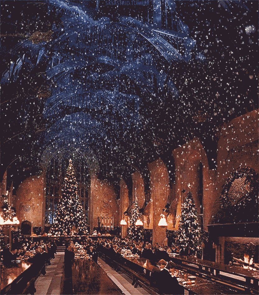 Гарри Поттер зал Хогвартса Рождество
