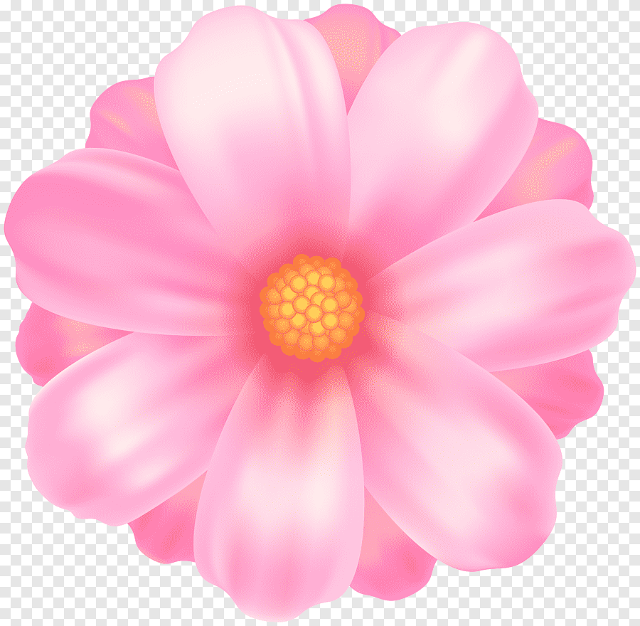 Розовые цветы мультяшные