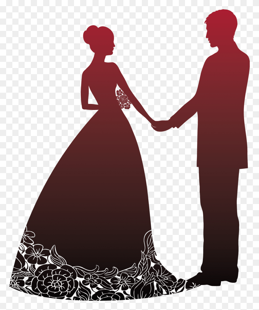 Силуэт жениха и невесты