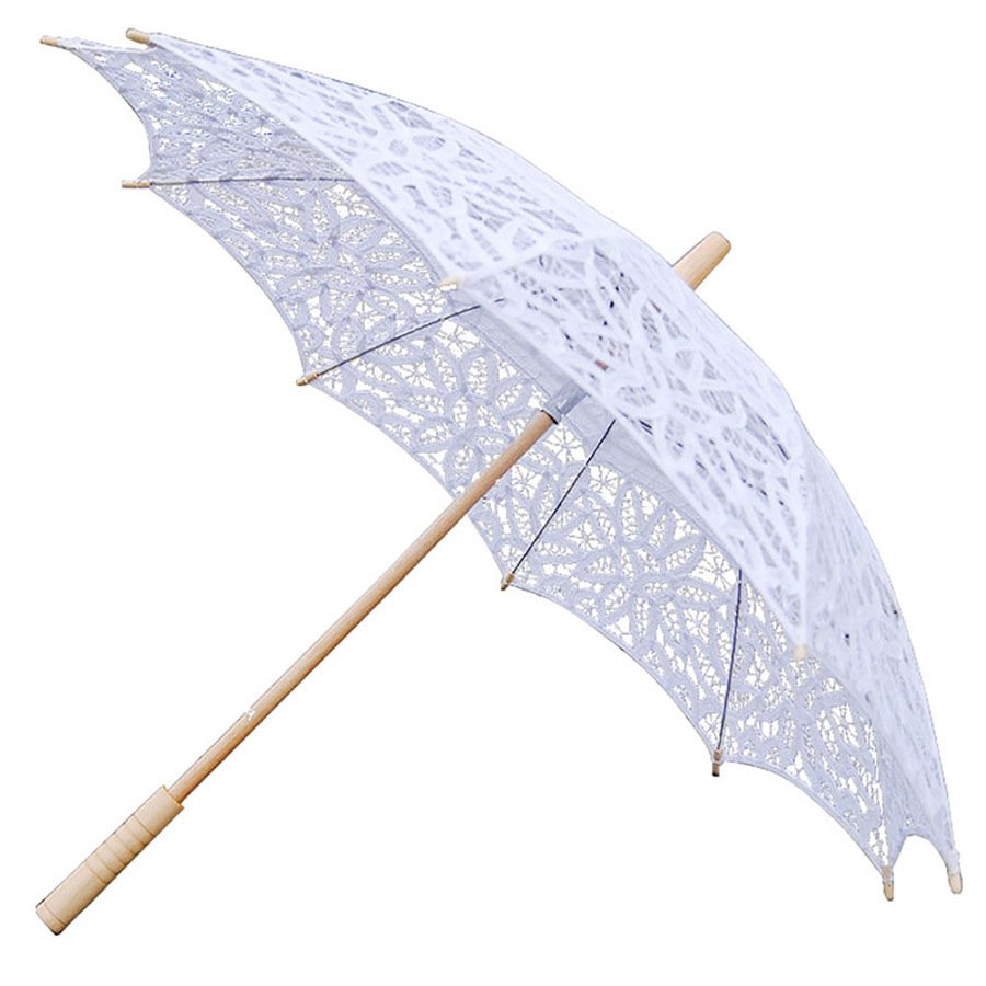 Зонт кружевной белый