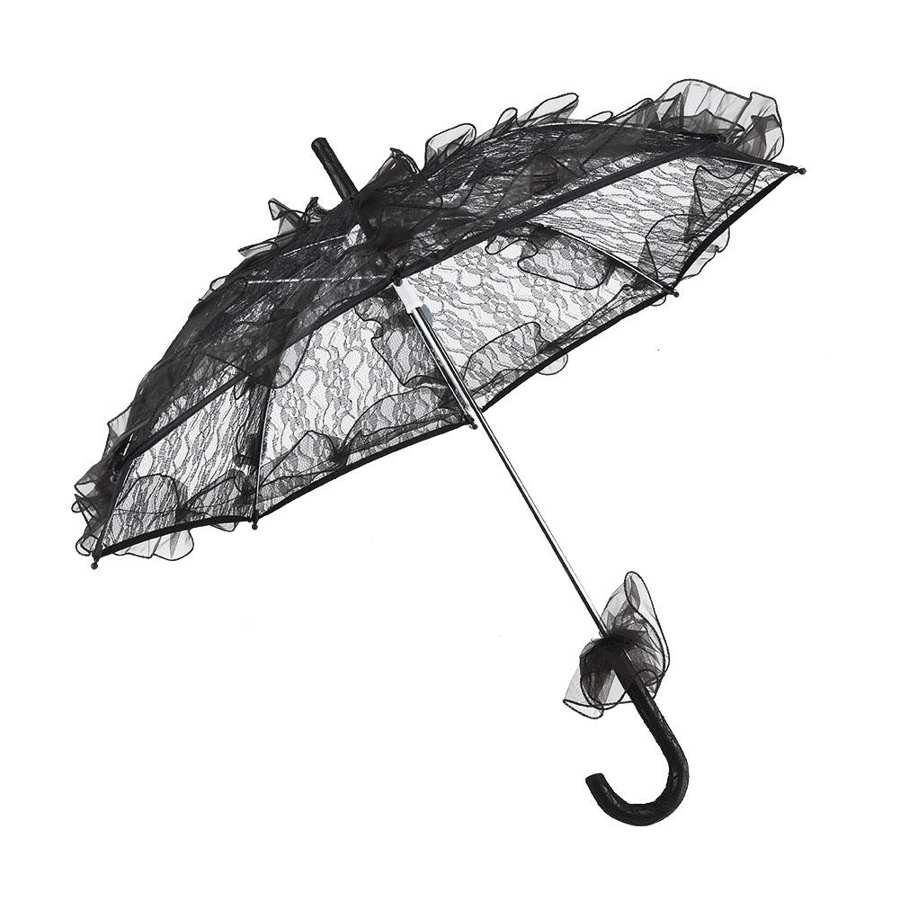 Парасоль зонт черный кружевной