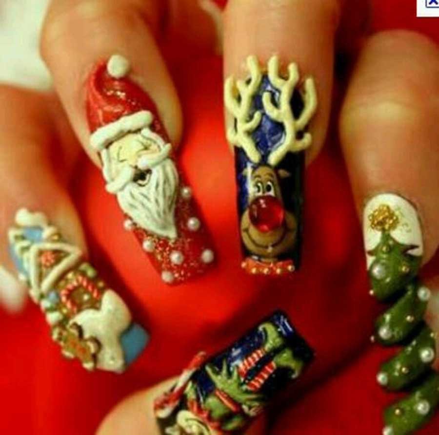 Роскошные новогодние ногти