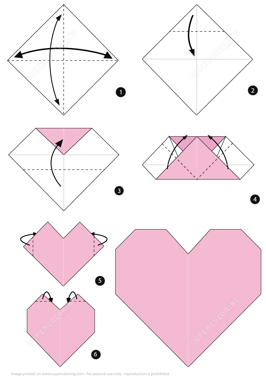 Оригами сердечко из бумаги инструкция