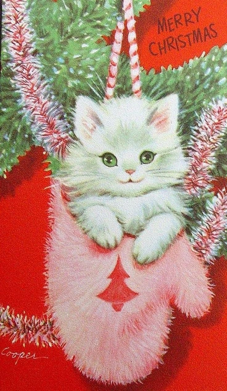 Новогодние открытки с кошками