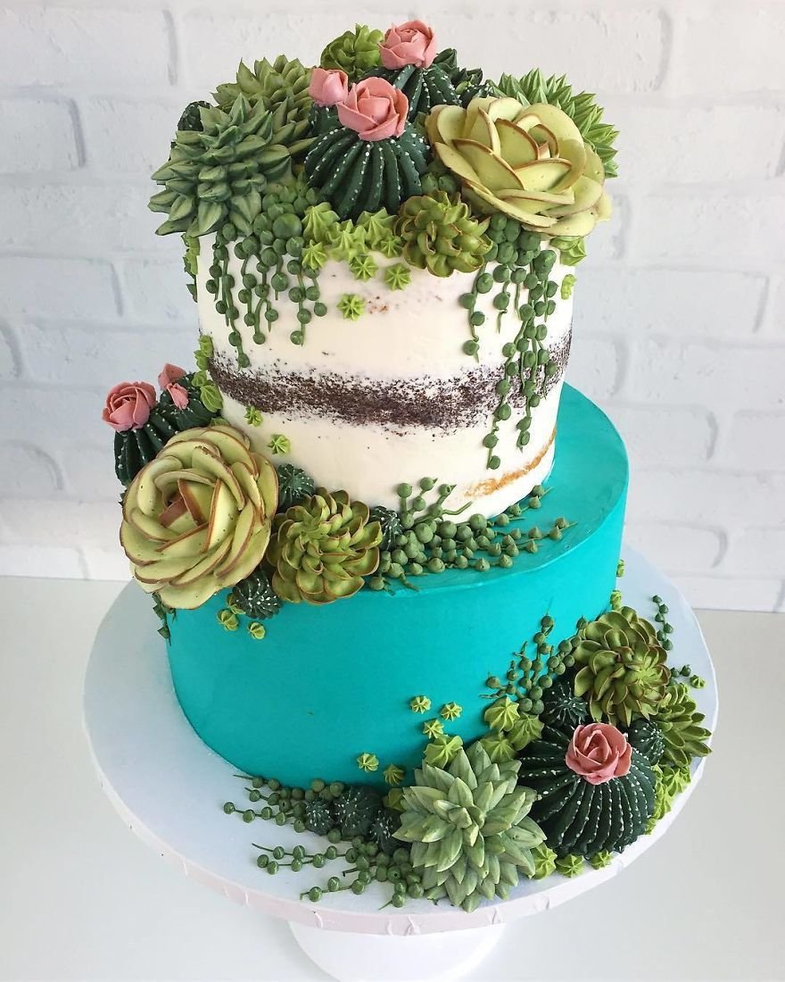 Торт с растениями