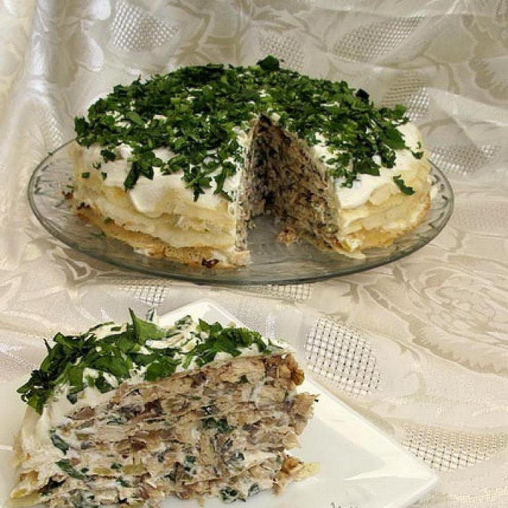 Торт блинный куриный