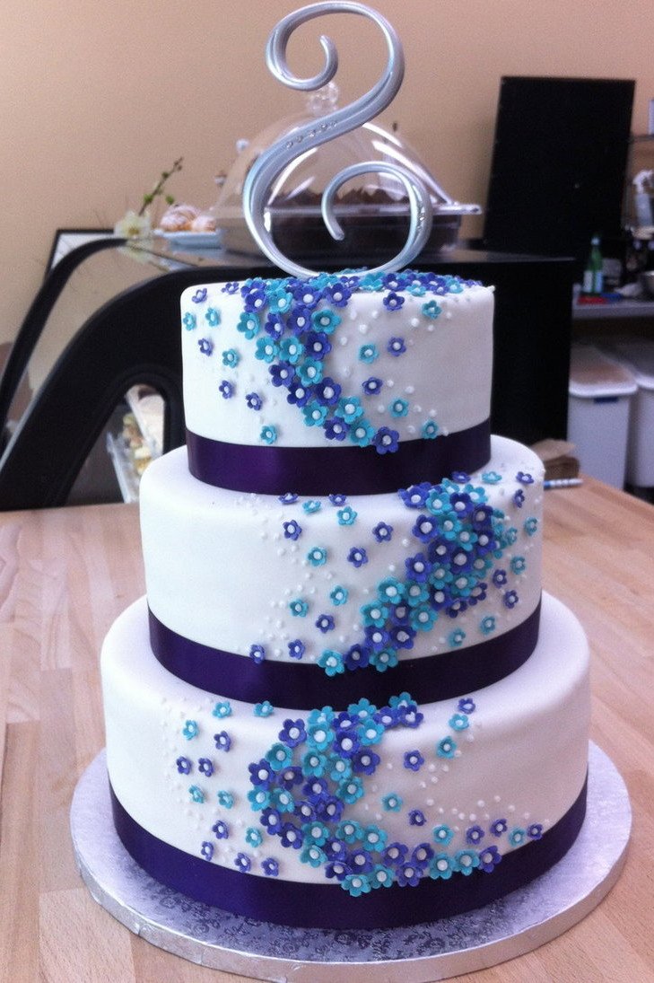 Свадебный торт одноярусный с жемчугом