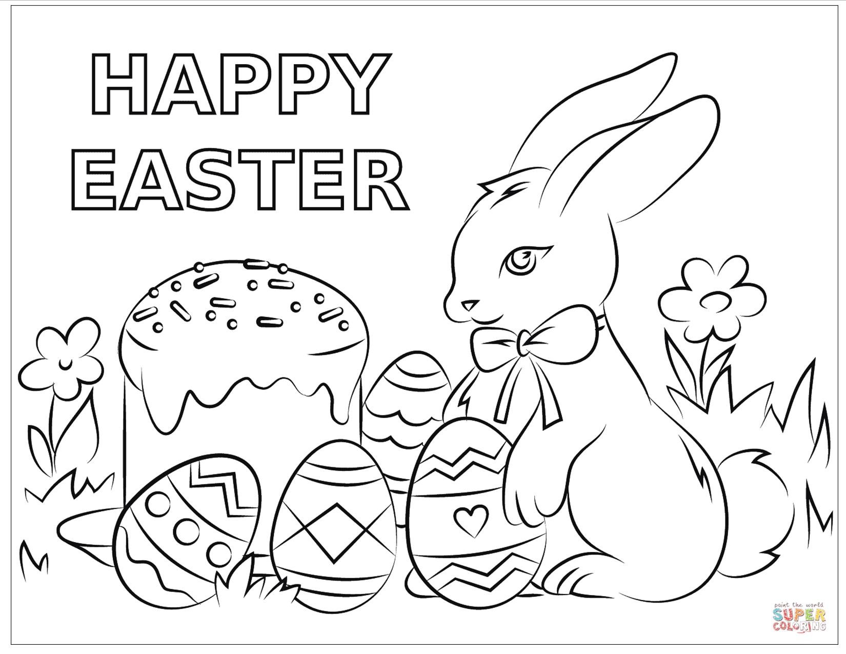 Happy Easter раскраска