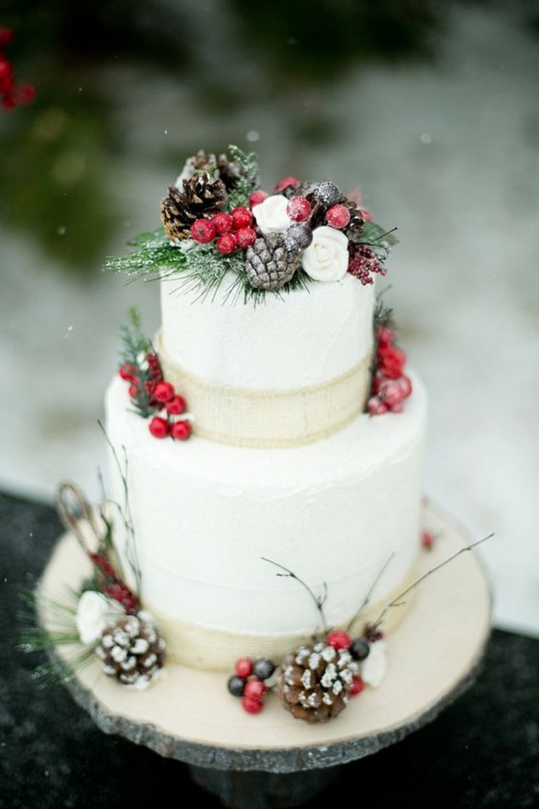 Зимний торт на свадьбу