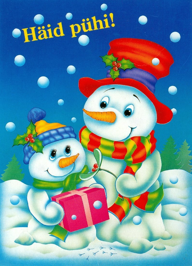 Новогодние открытки со снеговиком