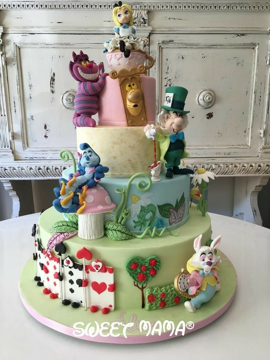 Торт на день рождения девочке Алиса в стране чудес