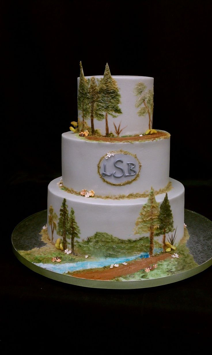 Торт с пейзажем