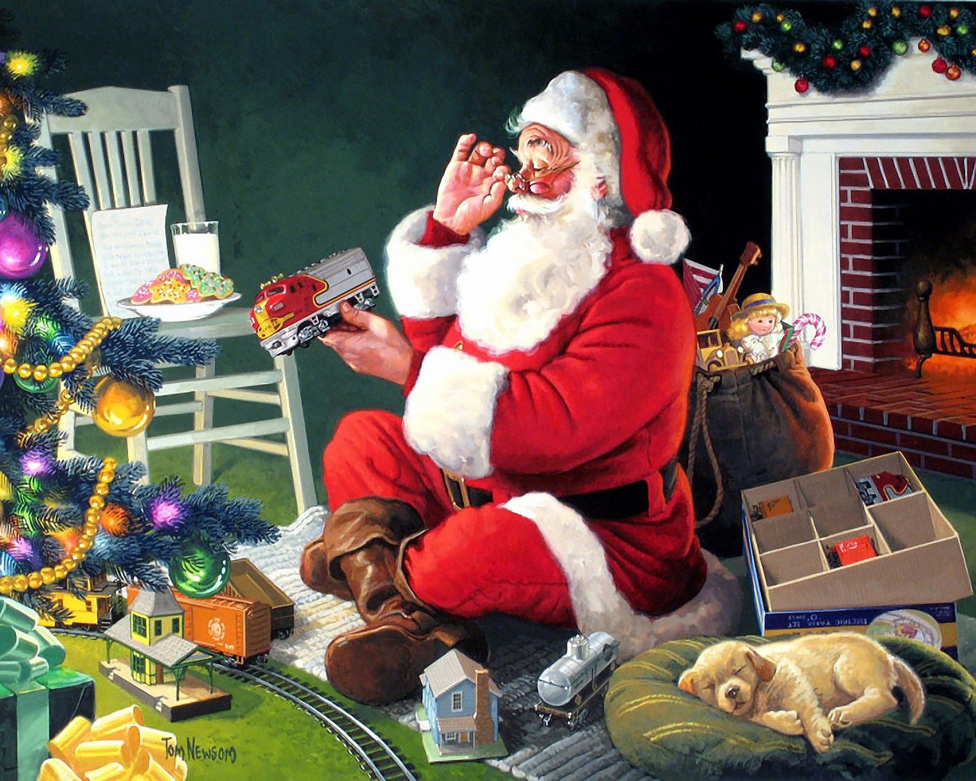 Christmas santa claus. Дед Мороз Tom Newsom. Tom Newsom художник. Санта Рождество. Рождество Санта Клаус.