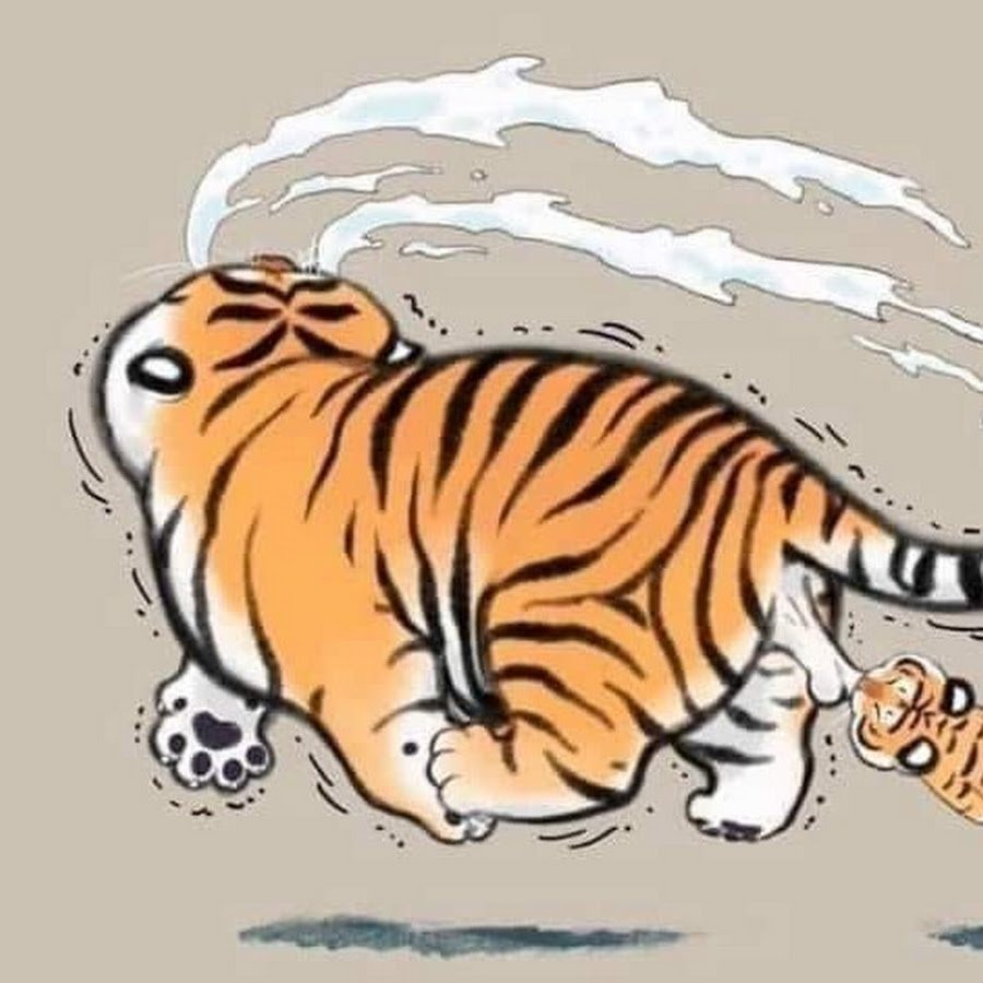Смешной тигра рисованый