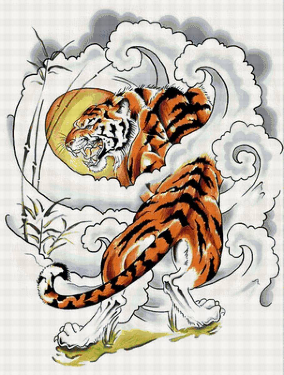 Тигр в японском стиле