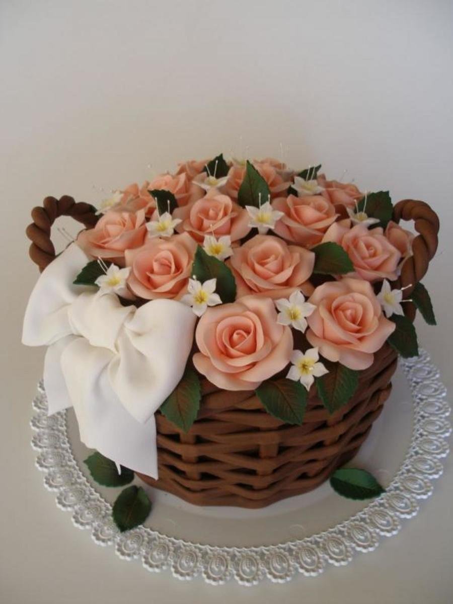 Торт корзина с цветами рецепт