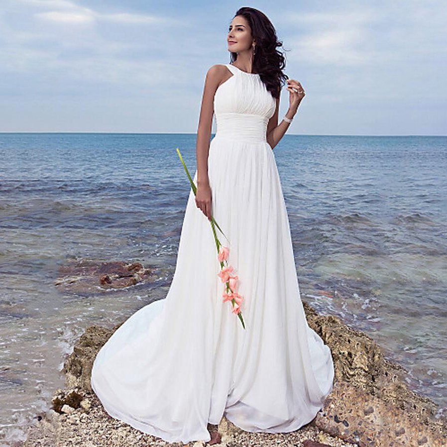 Платье для свадьбы на пляже полупрозрачное