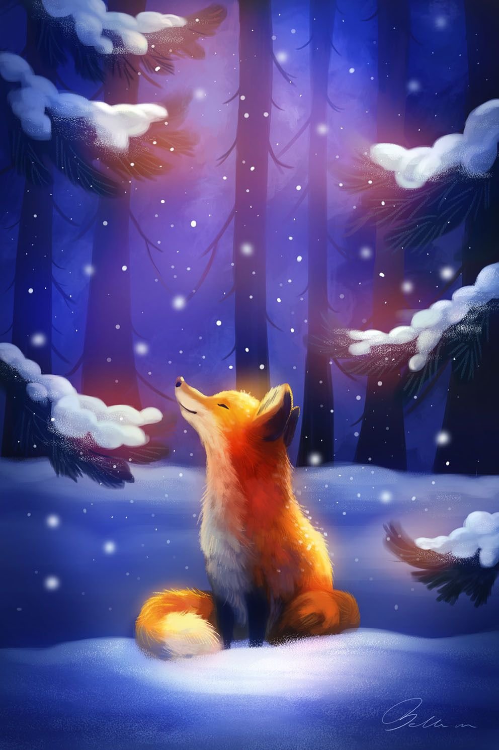 Fox now. Новогодняя лиса. Лисенок в снегу. Радужная лиса. Лиса арт.