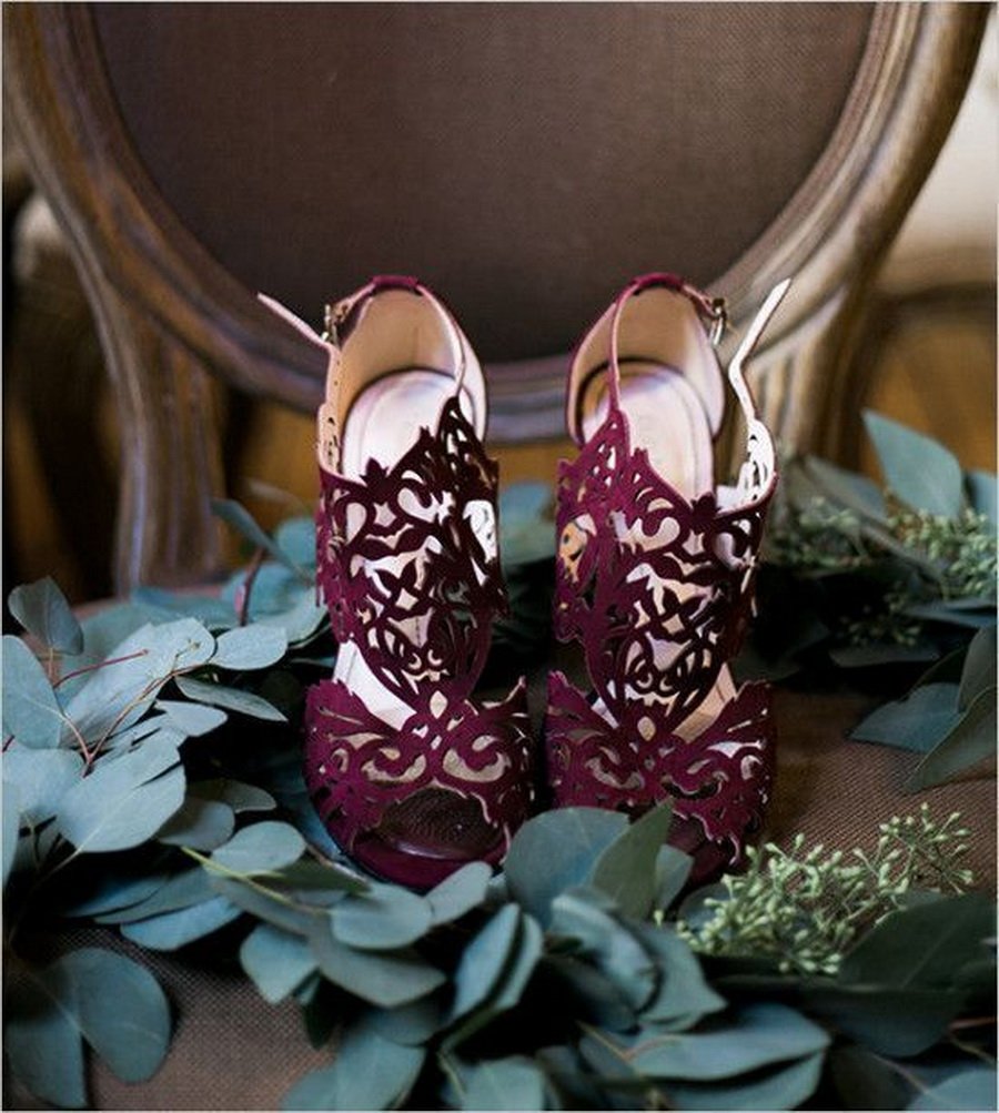 Свадебные туфли марсала